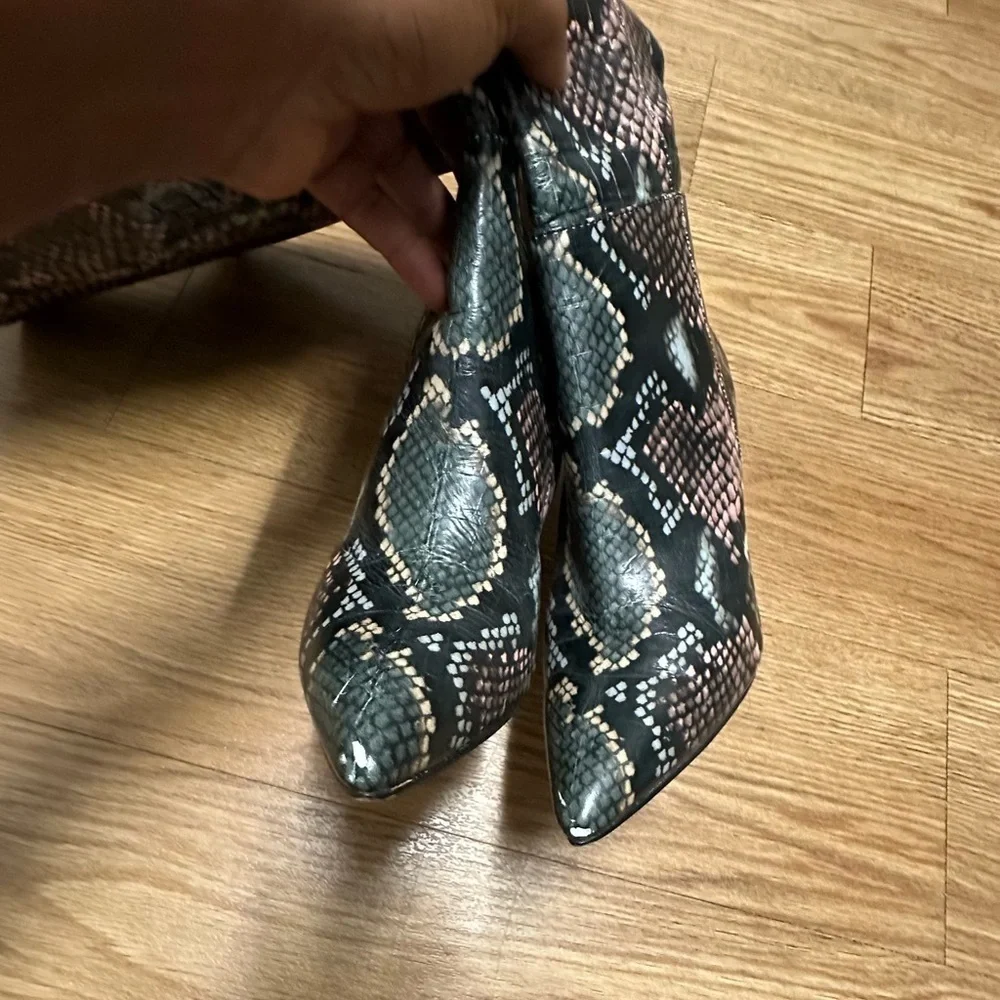 Sam Elderman Snake skin knee length boots